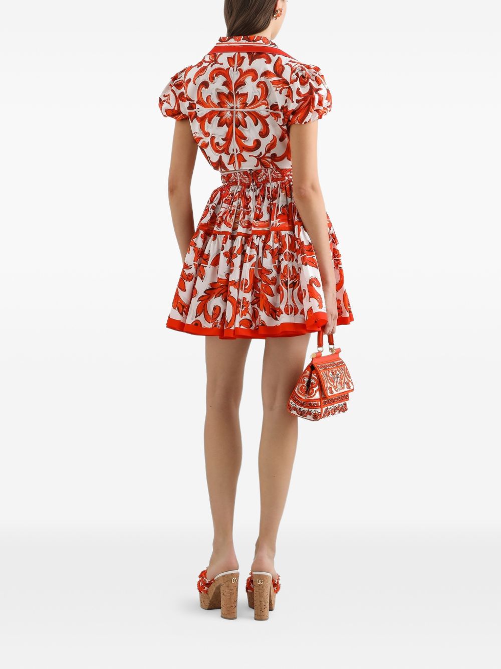 Dolce & Gabbana Women Maiolica Print Cotton Shirt