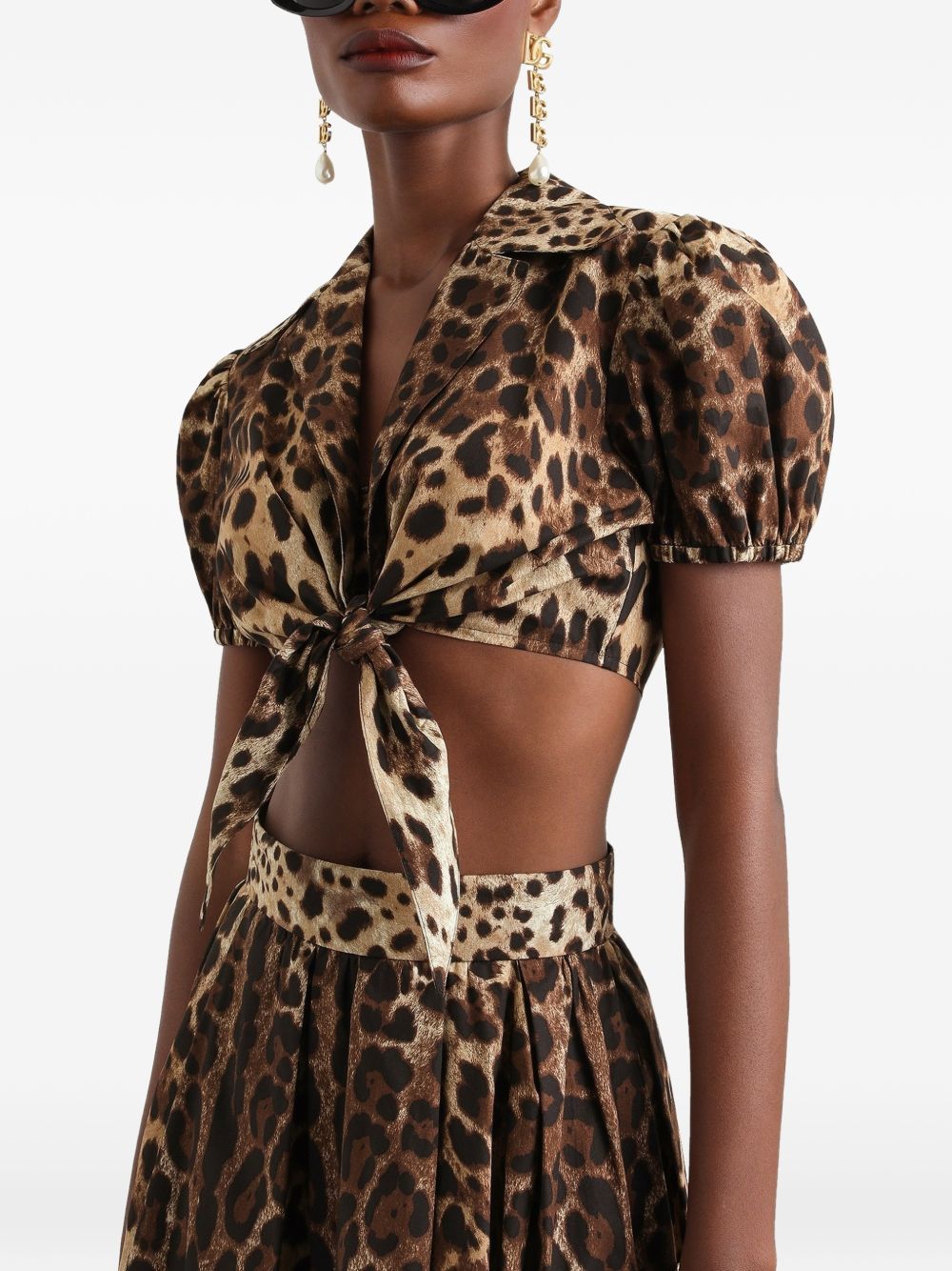 Dolce & Gabbana Women Leo Print Cotton Shirt DOLCE & GABBANA