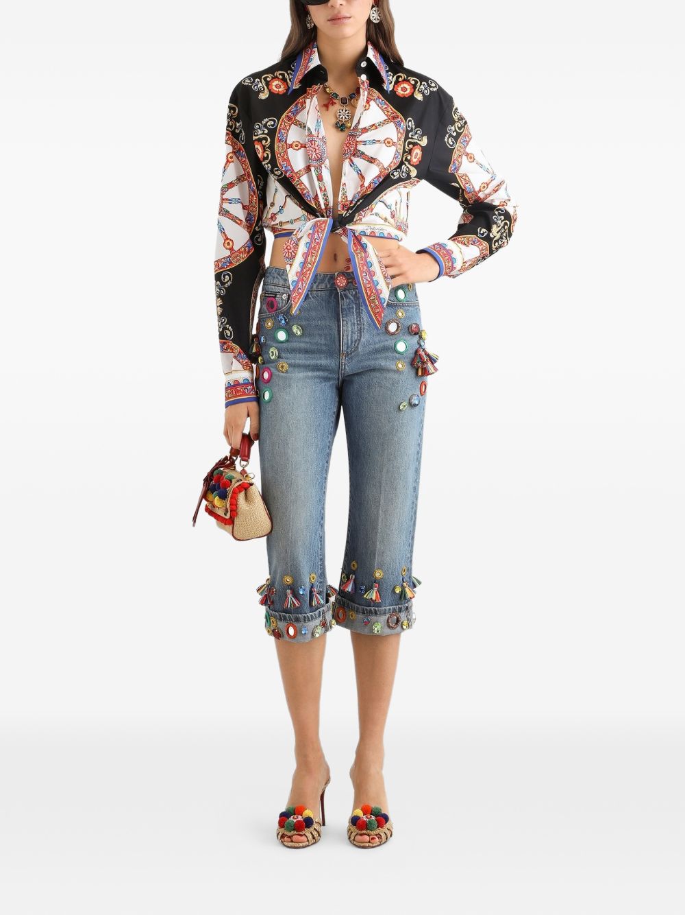 Dolce & Gabbana Women Carretto Print Cotton Shirt DOLCE & GABBANA