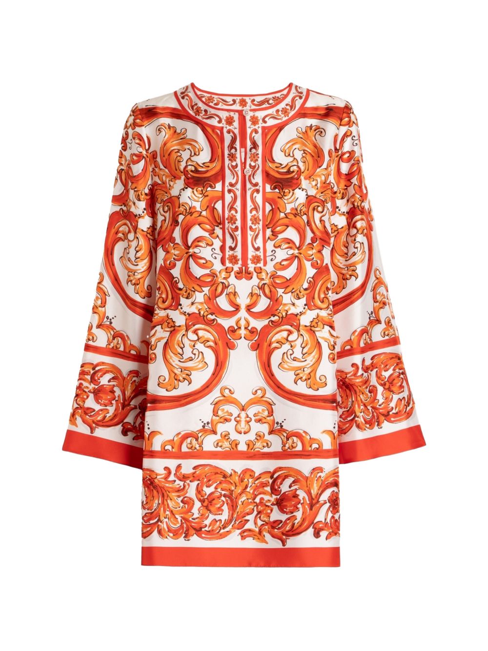 Dolce & Gabbana Women Maiolica Print Mini Dress DOLCE & GABBANA