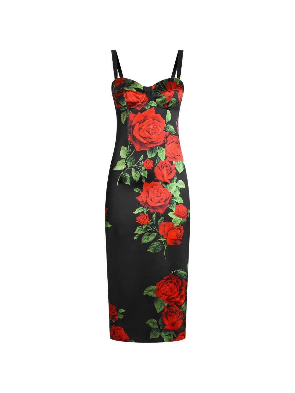 Dolce & Gabbana Women Roses Print Silk Midi Dress DOLCE & GABBANA