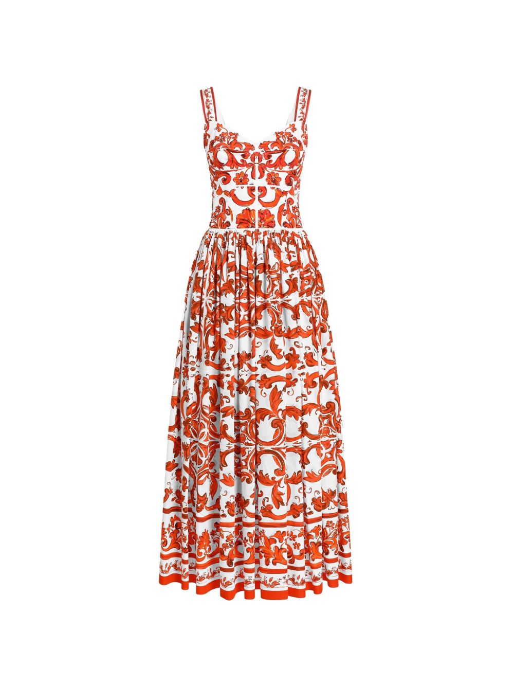 Dolce & Gabbana Women Maiolica Print Cotton Dress DOLCE & GABBANA