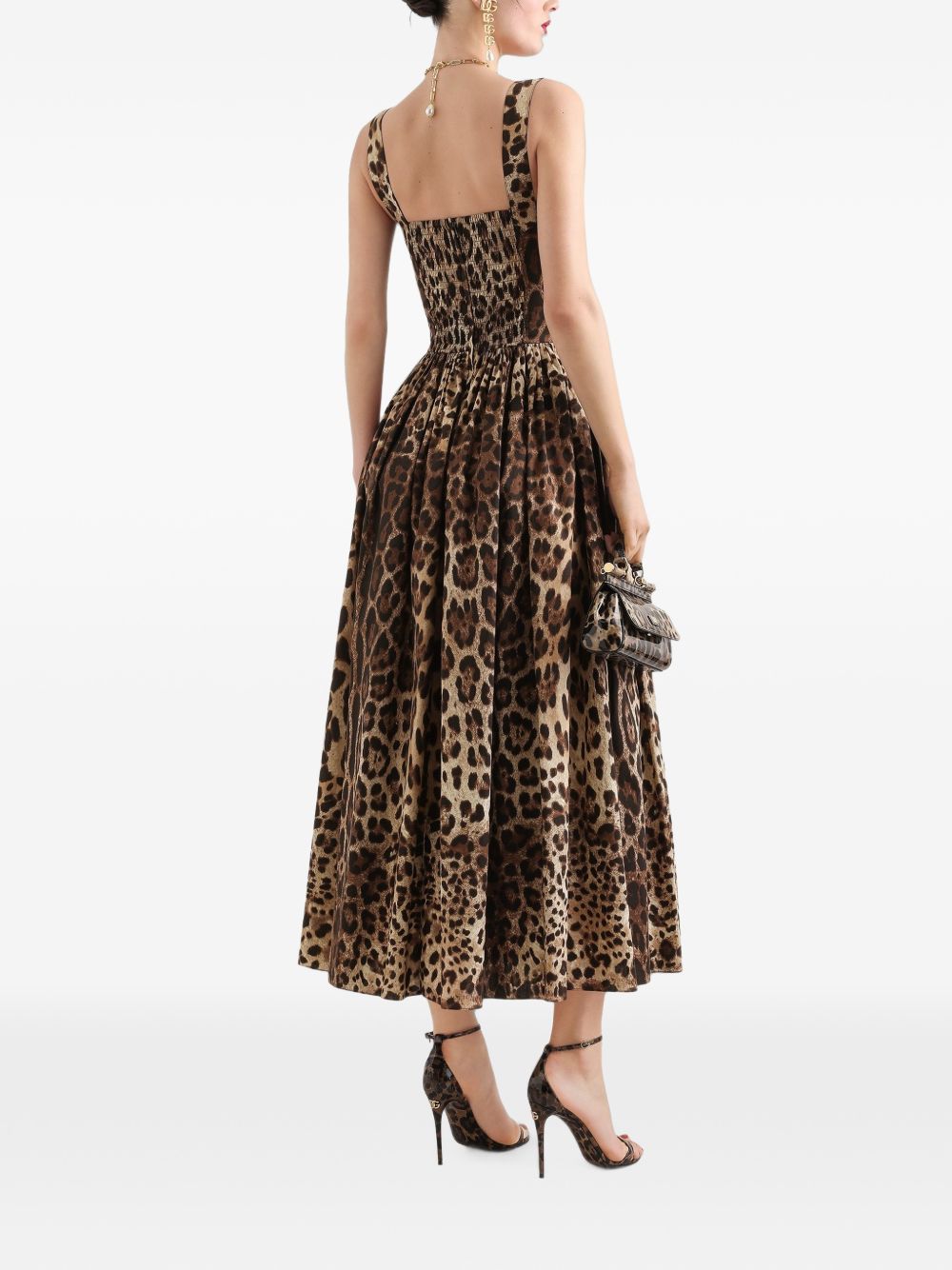 Dolce & Gabbana Women Leo Print Cotton Dress DOLCE & GABBANA