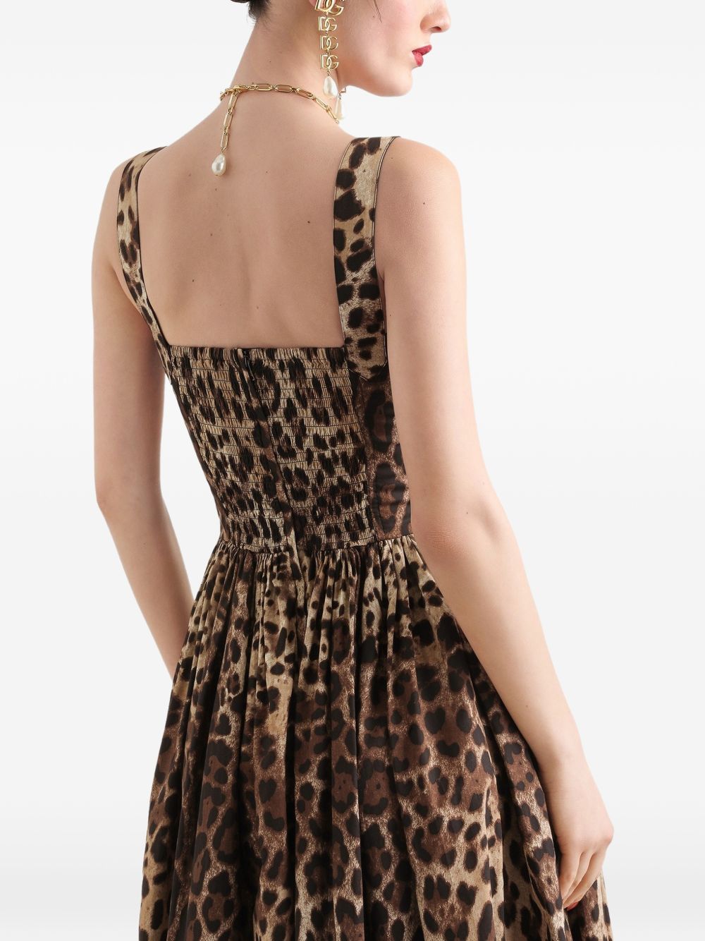 Dolce & Gabbana Women Leo Print Cotton Dress DOLCE & GABBANA