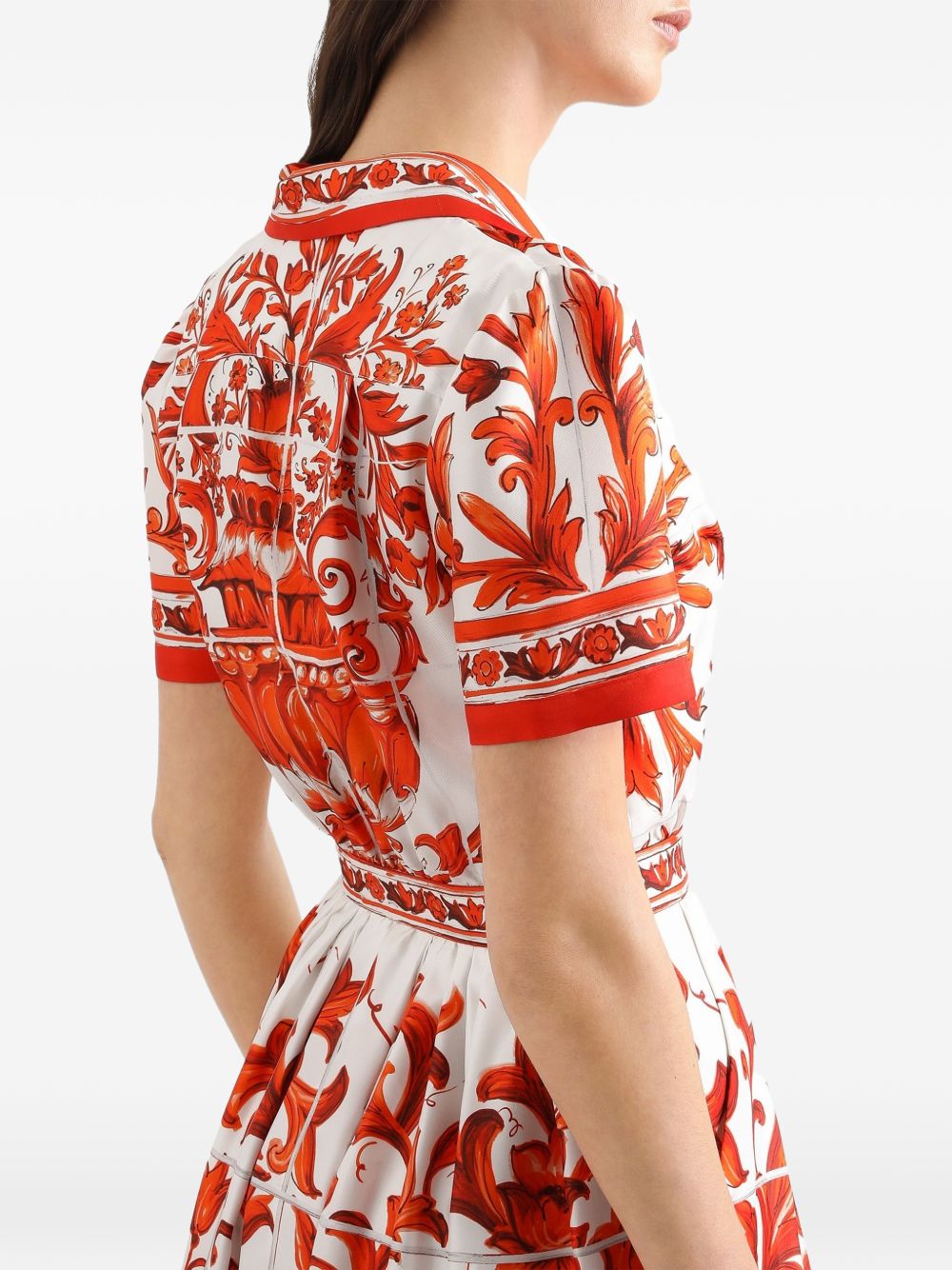Dolce & Gabbana Women Maiolica Print Silk Maxi Dress DOLCE & GABBANA