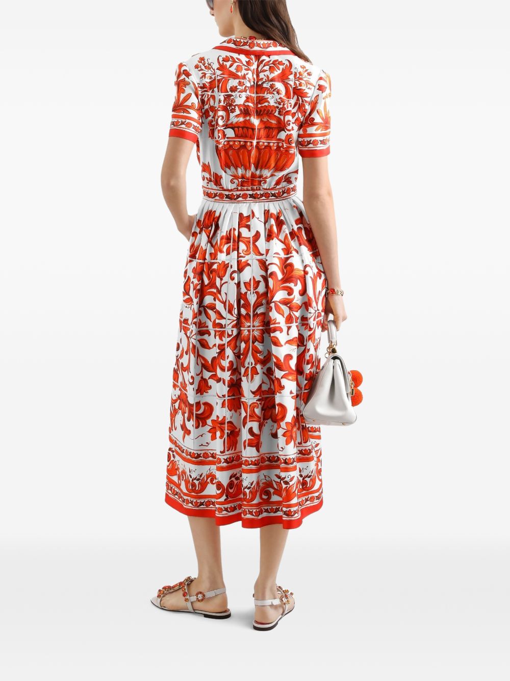 Dolce & Gabbana Women Maiolica Print Silk Maxi Dress DOLCE & GABBANA