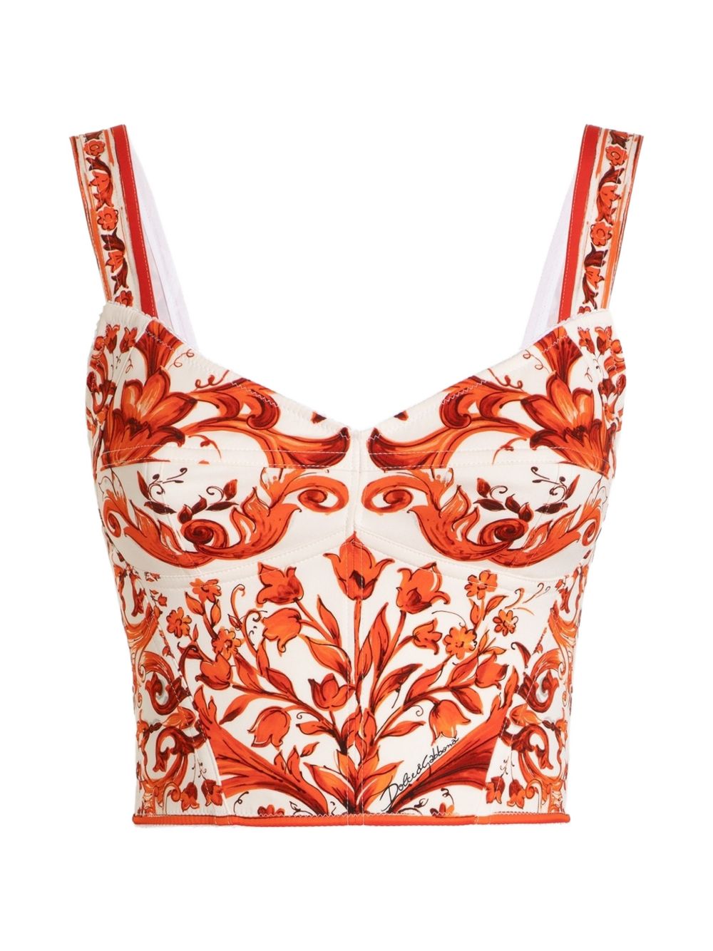 Dolce & Gabbana Women Maiolica Print Silk Top