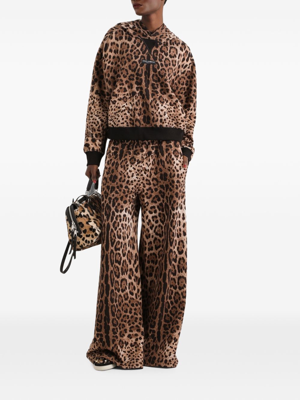 Dolce & Gabbana Women Leo Print Cotton Hoodie DOLCE & GABBANA