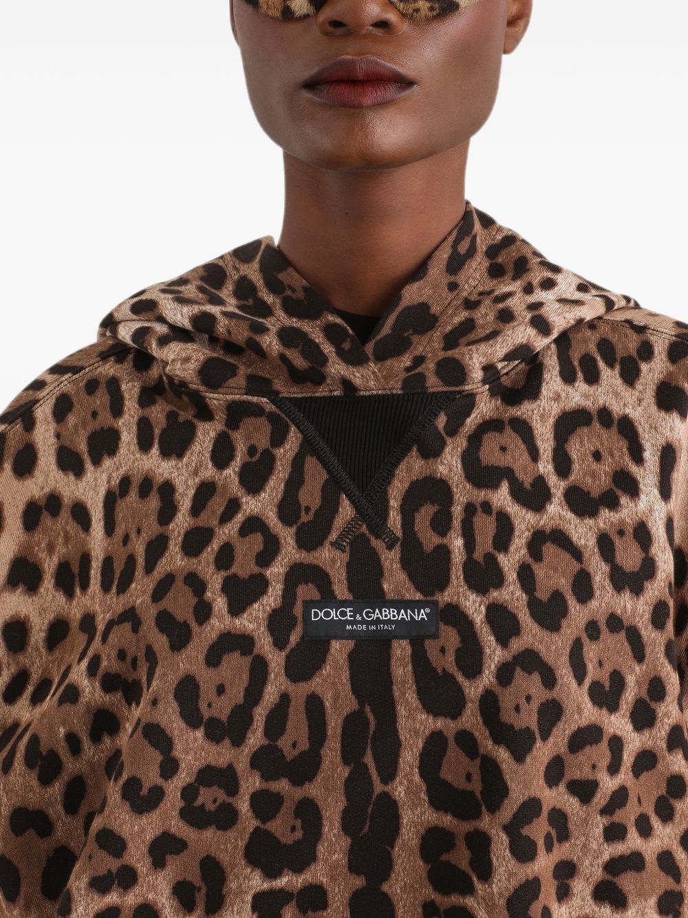 Dolce & Gabbana Women Leo Print Cotton Hoodie DOLCE & GABBANA