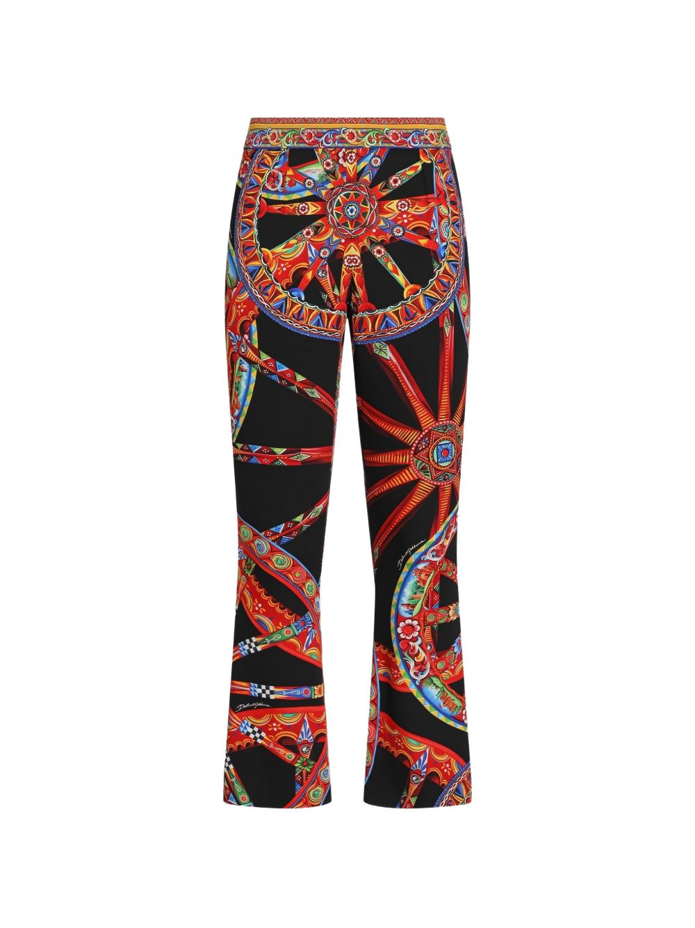 Dolce & Gabbana Women Carretti Print Silk Trousers