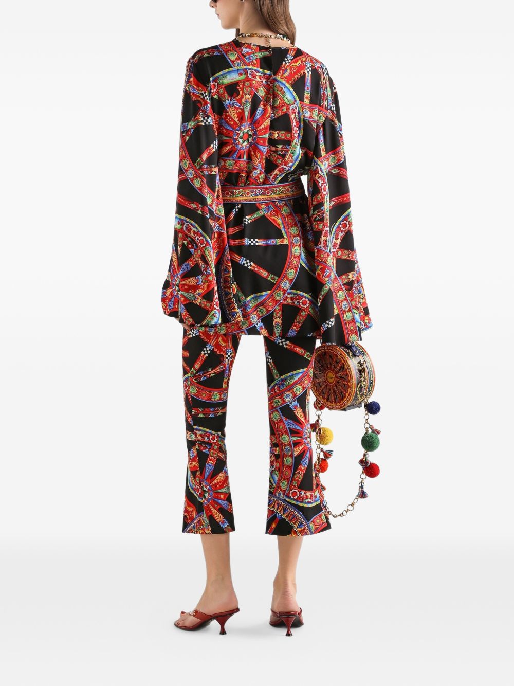 Dolce & Gabbana Women Carretti Print Silk Trousers