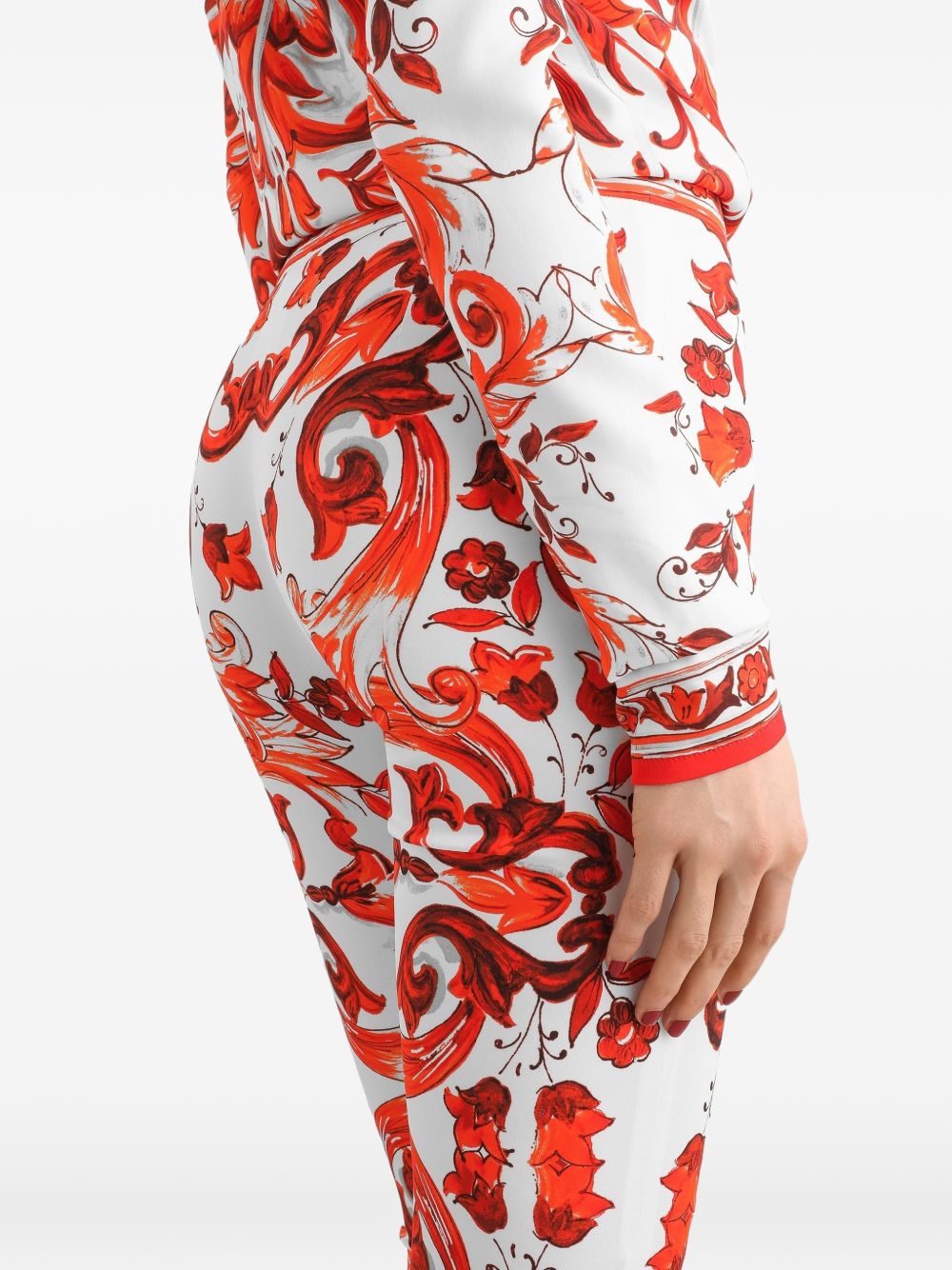 Dolce & Gabbana Women Maiolica Print Silk Trousers DOLCE & GABBANA