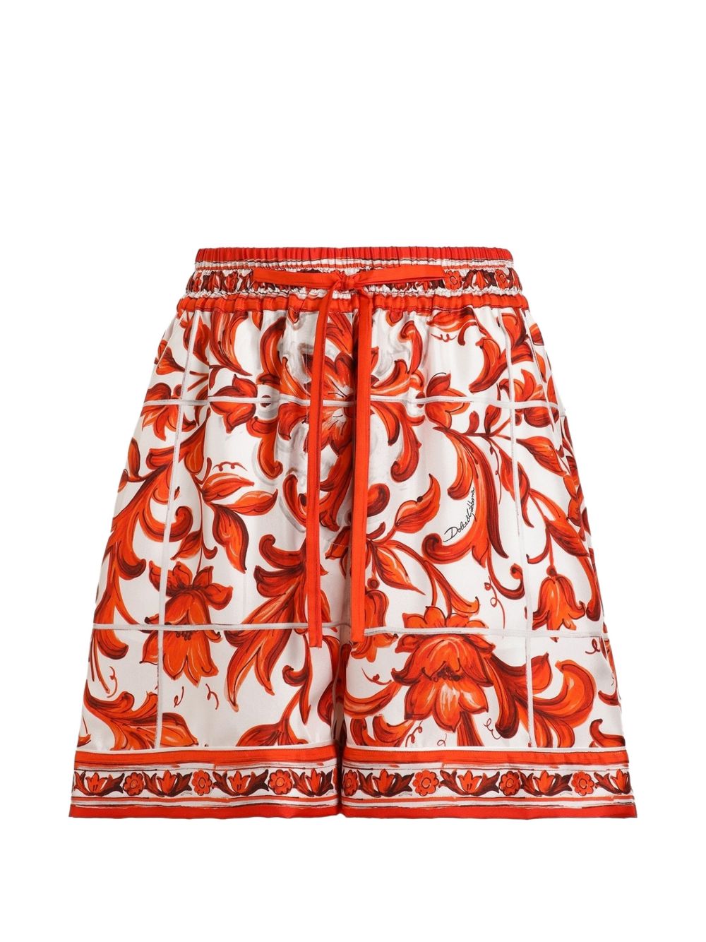 Dolce & Gabbana Women Maiolica Print Silk Shorts DOLCE & GABBANA