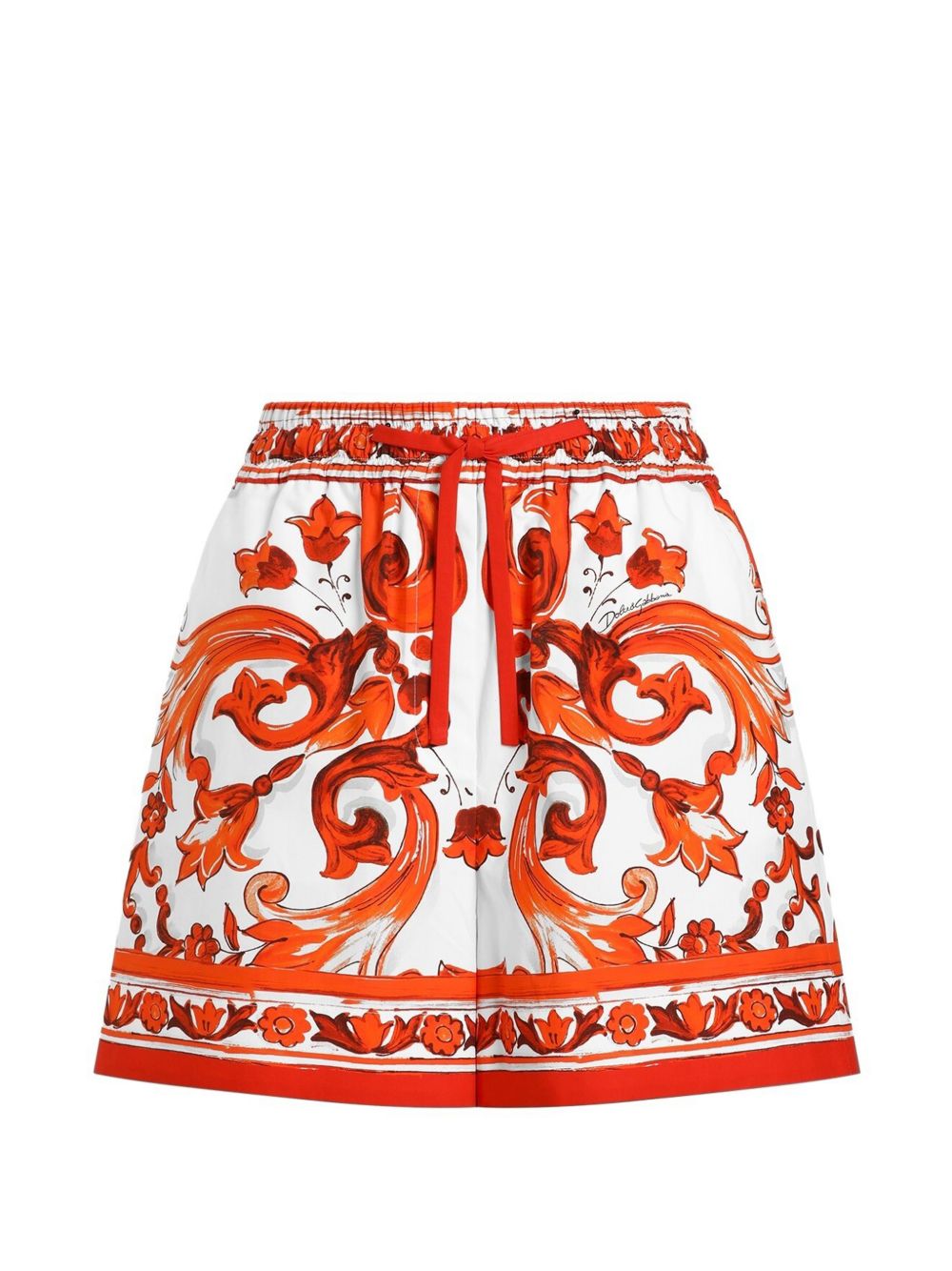 Dolce & Gabbana Women Maiolica Print Cotton Shorts