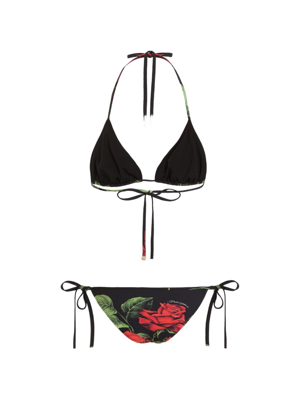 Dolce & Gabbana Women Rose Print Triangle Bikini Set DOLCE & GABBANA
