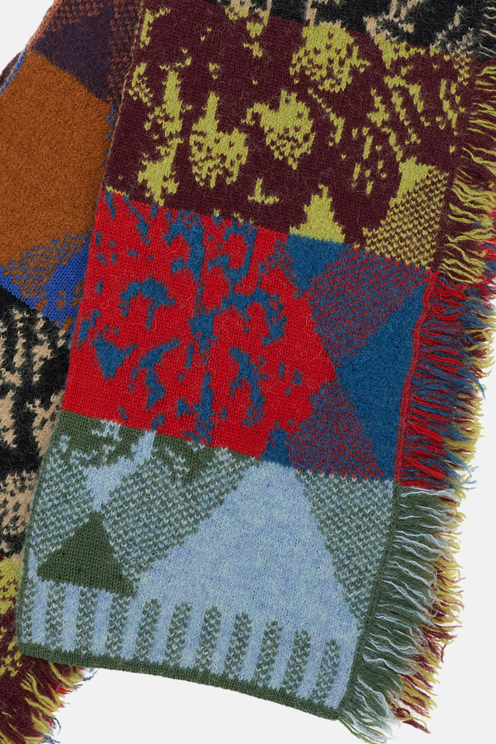 Dries Van Noten Men Multicolor Patchwork Wool-Blend Scarf DRIES VAN NOTEN