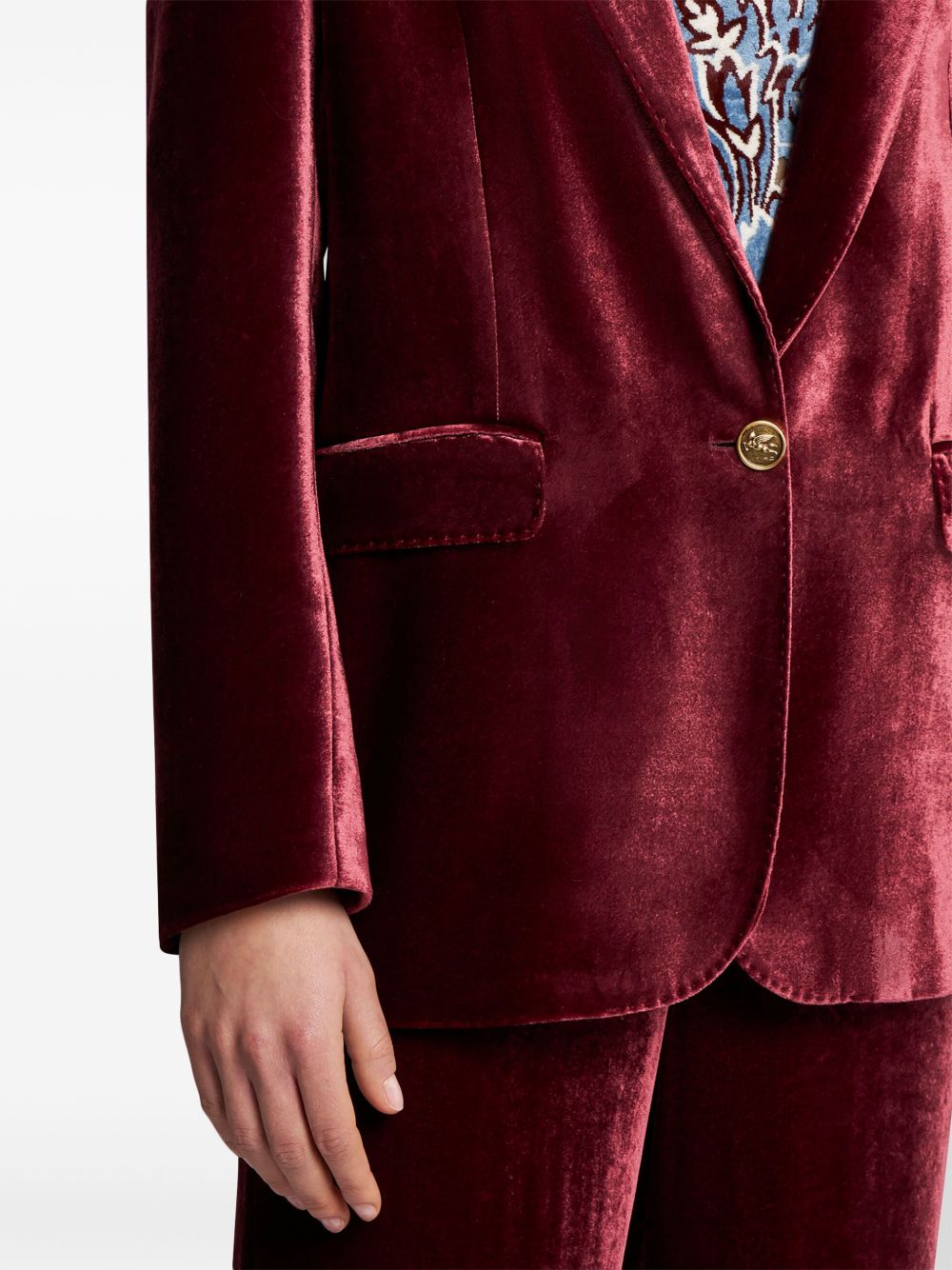 Etro Women Velvet Single-Breasted Blazer Jacket ETRO