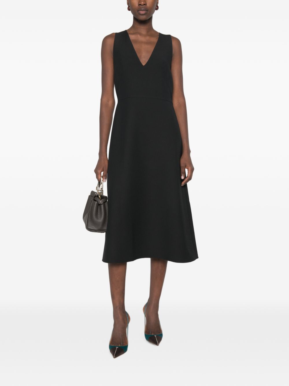 Fendi Women Wool And Silk Blend Midi Dress FENDI