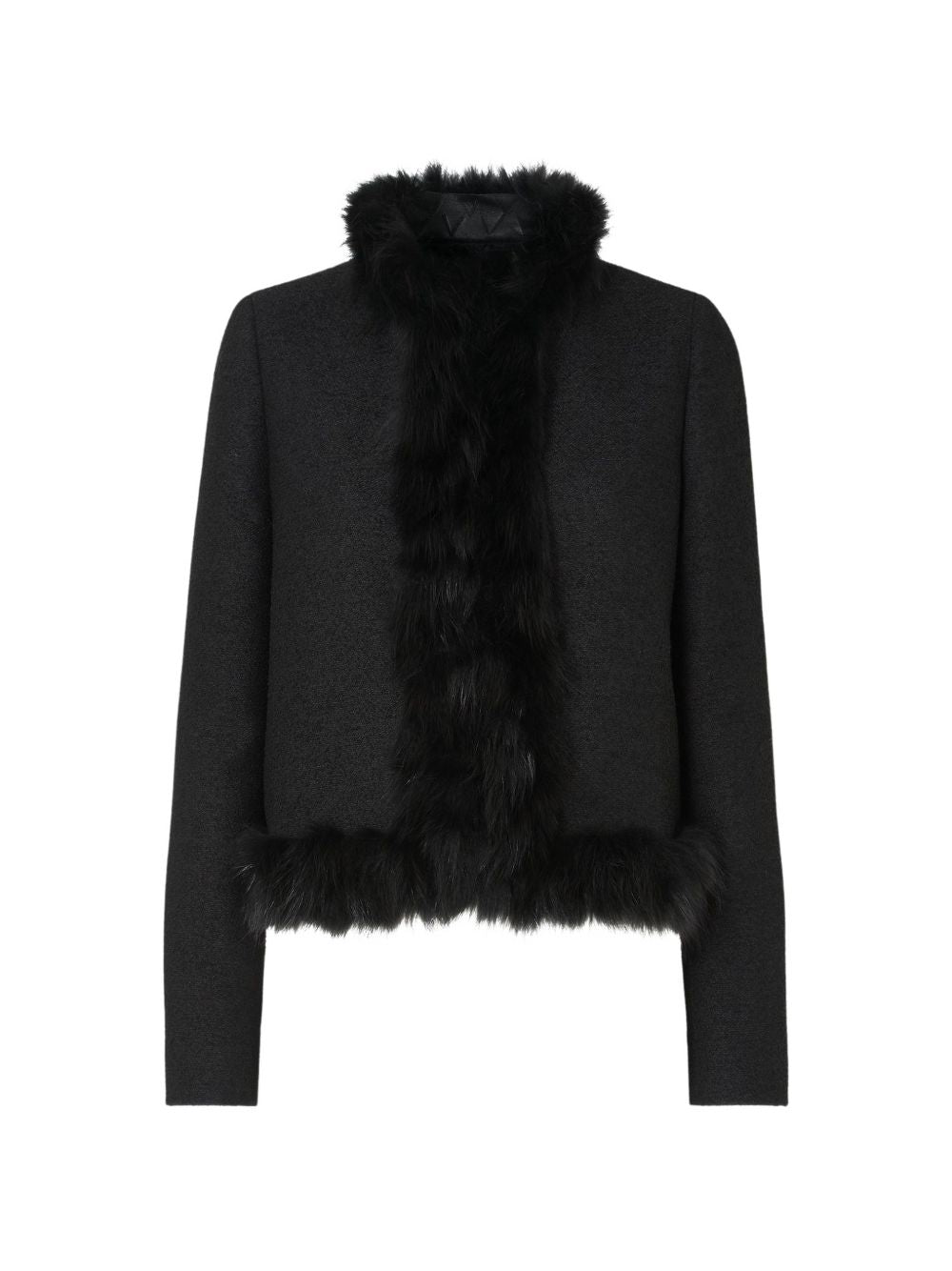 Fendi Women Shearling Trim Wool Jacket FENDI