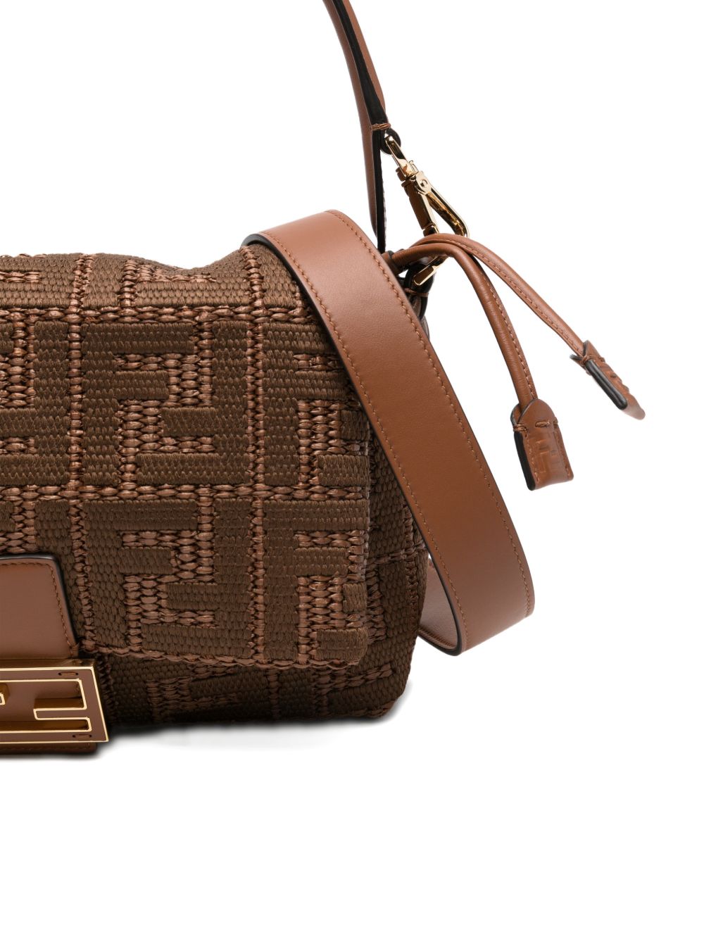 Fendi Women Mamma Baguette Embroidered Rafia Shoulder Bag FENDI