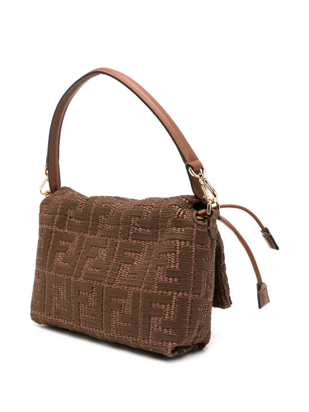 Fendi Women Mamma Baguette Embroidered Rafia Shoulder Bag FENDI