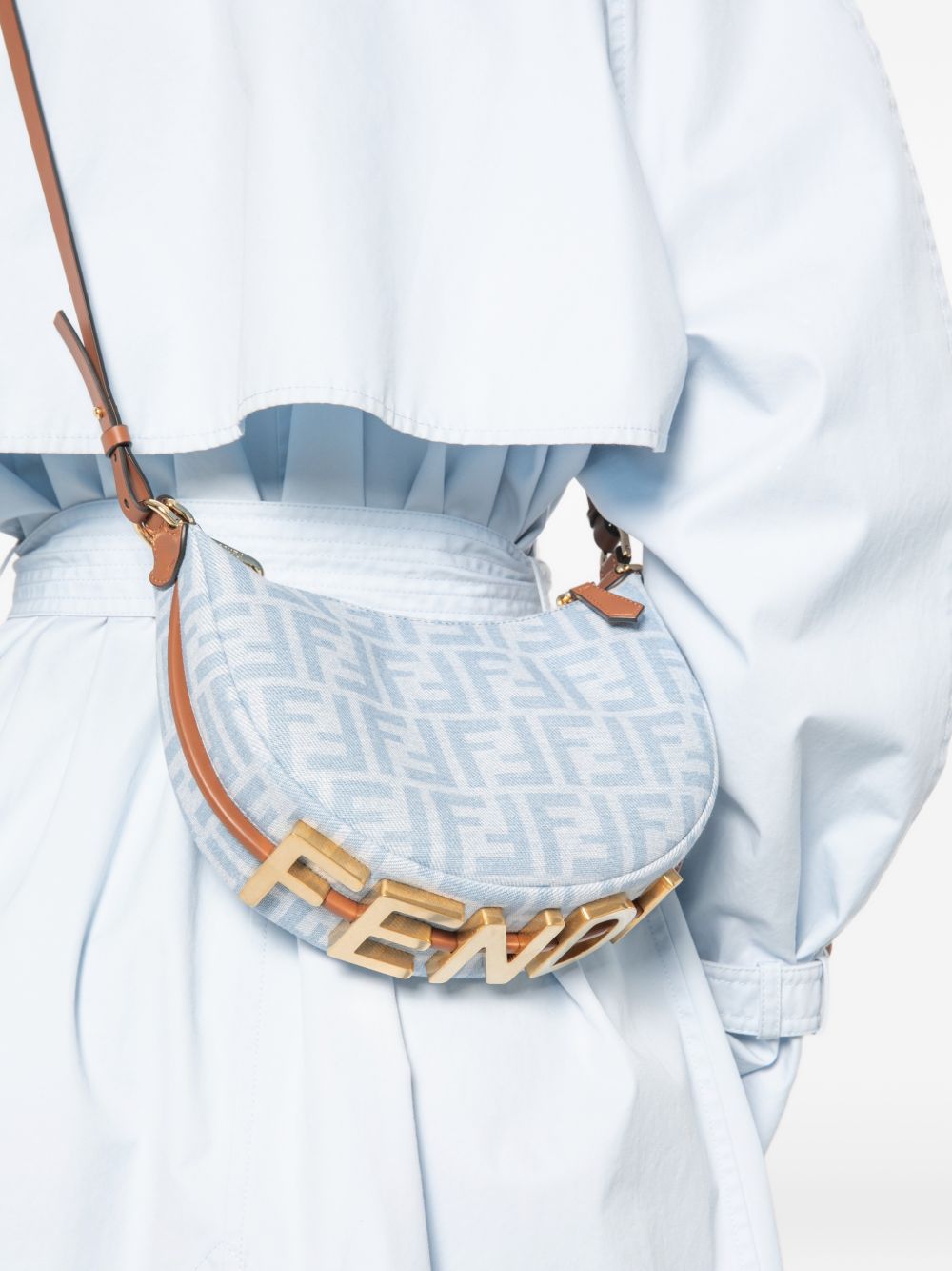 Fendi Women Fendigraphy Mini Denim Handbag FENDI