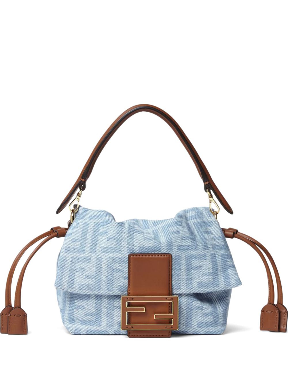 Fendi Women Mamma Baguette Small Denim Handbag FENDI