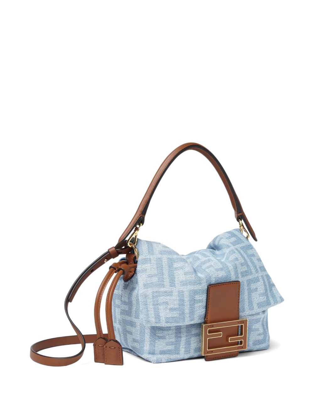 Fendi Women Mamma Baguette Small Denim Handbag FENDI