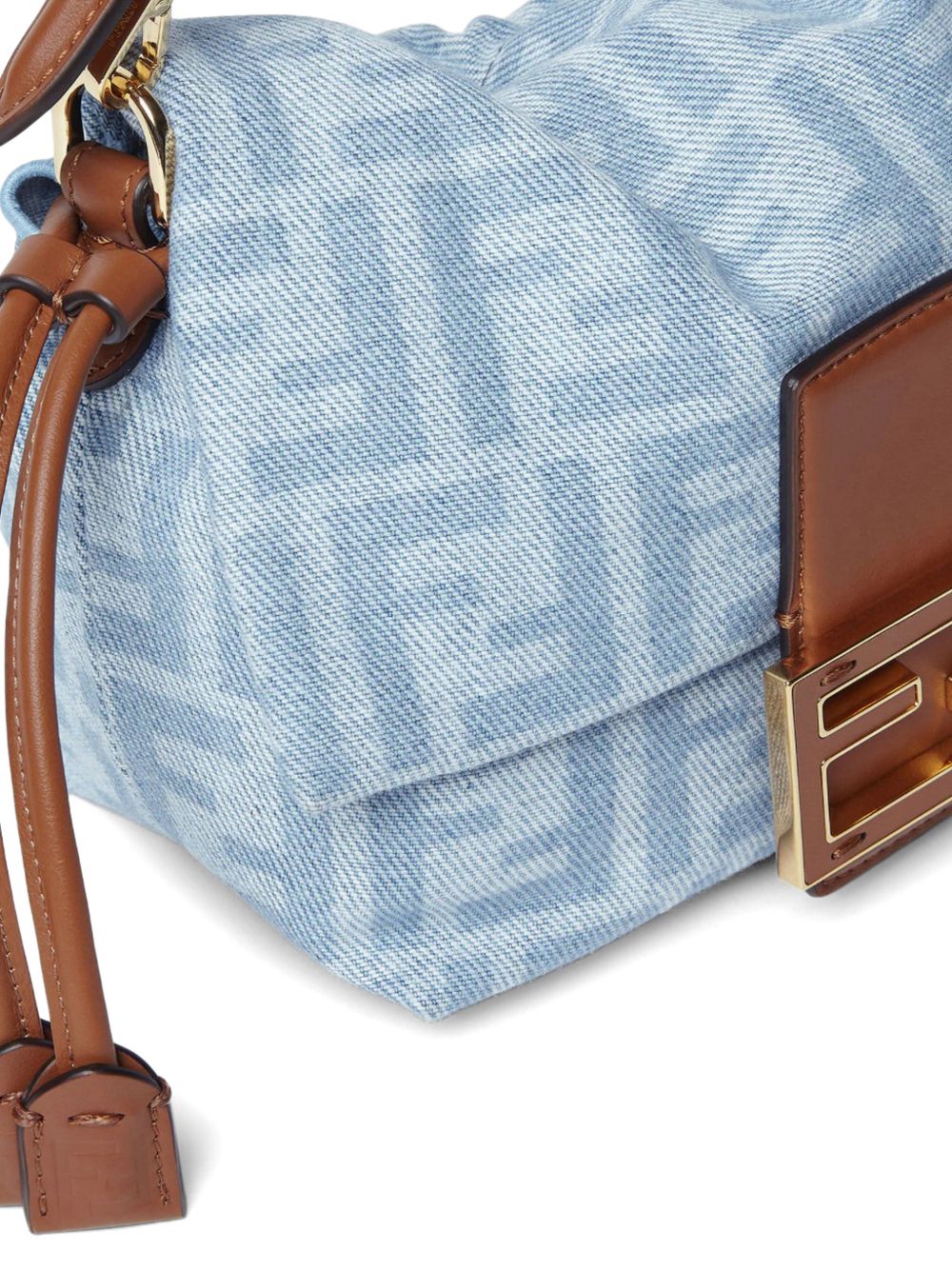 Fendi Women Mamma Baguette Small Denim Handbag FENDI