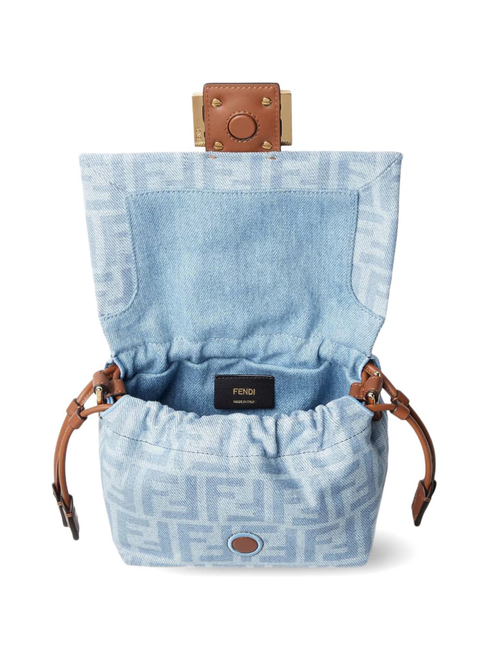 Fendi Women Mamma Baguette Small Denim Handbag FENDI