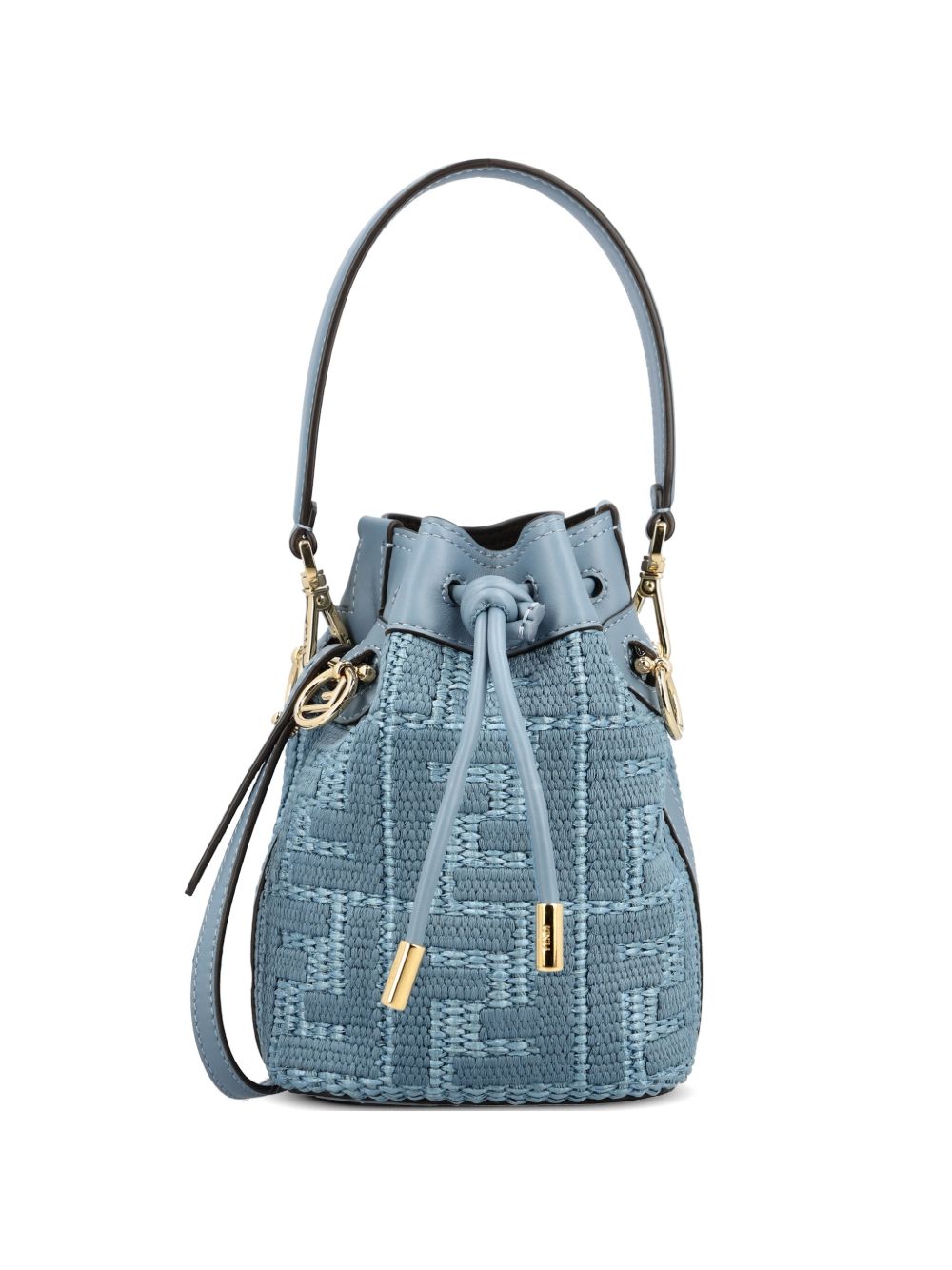Fendi Women Mon Tresor Mini Straw Bucket Bag FENDI