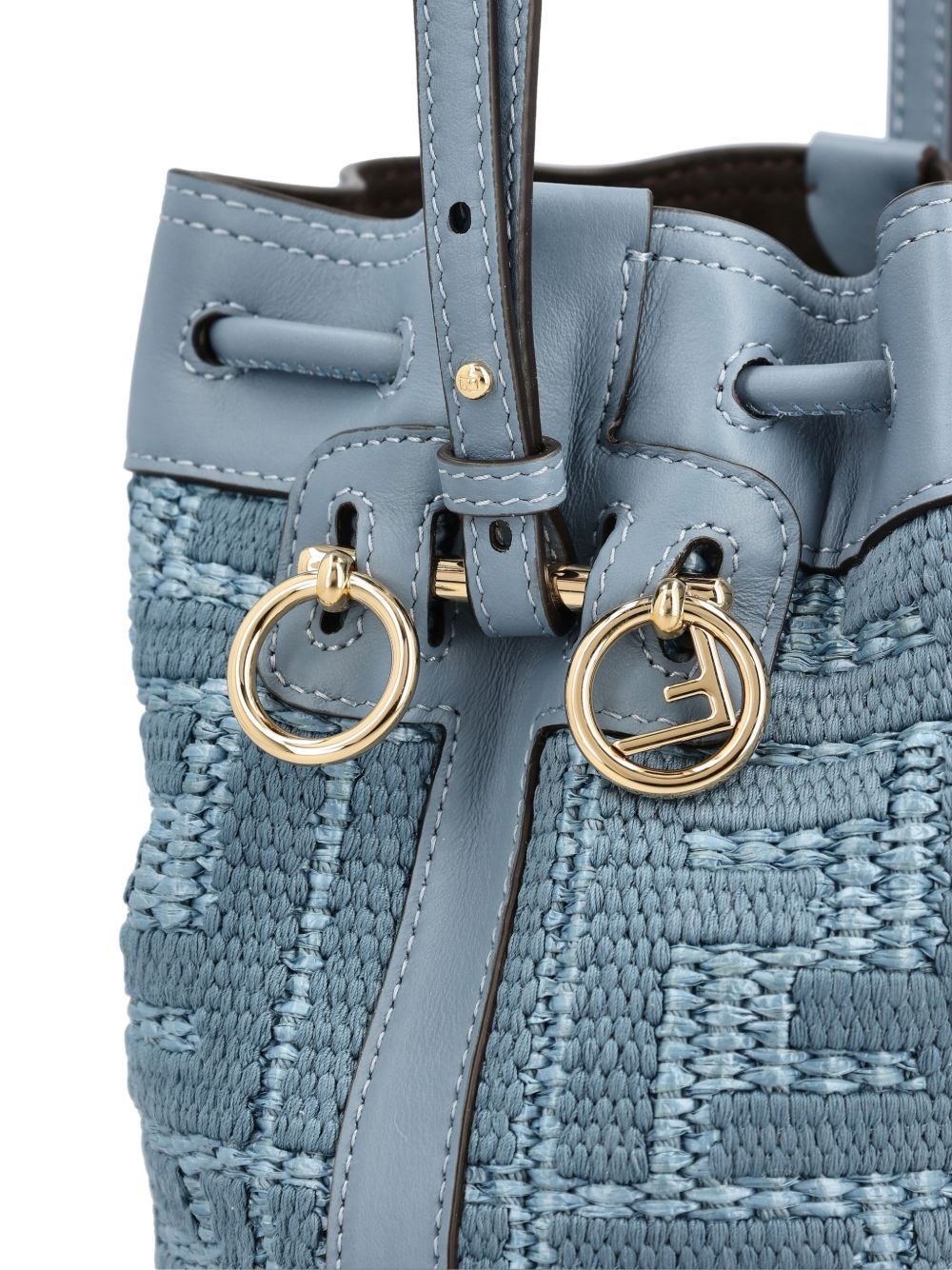 Fendi Women Mon Tresor Mini Straw Bucket Bag FENDI