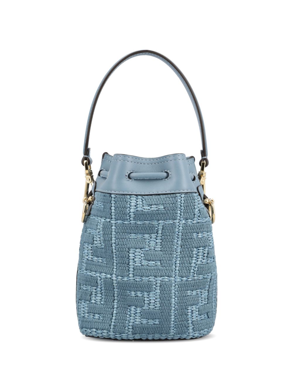 Fendi Women Mon Tresor Mini Straw Bucket Bag FENDI