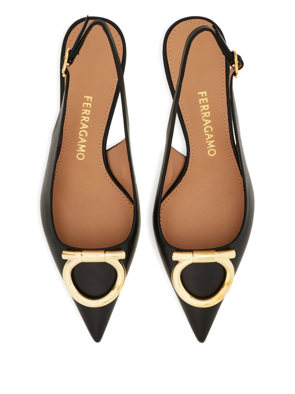Ferragamo Women Gancini Leather Slingback Pumps FERRAGAMO