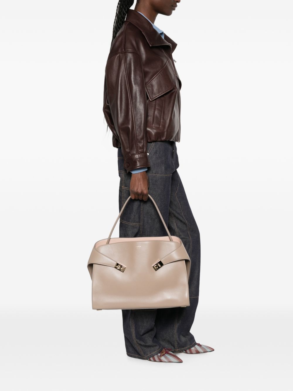Ferragamo Women Hug Medium Leather Shoulder Bag FERRAGAMO
