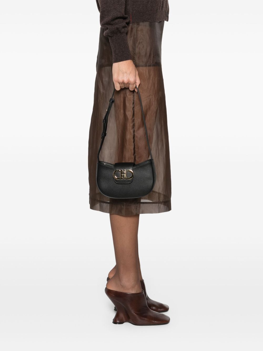 Ferragamo Women Double Gancini Leather Mini Bag