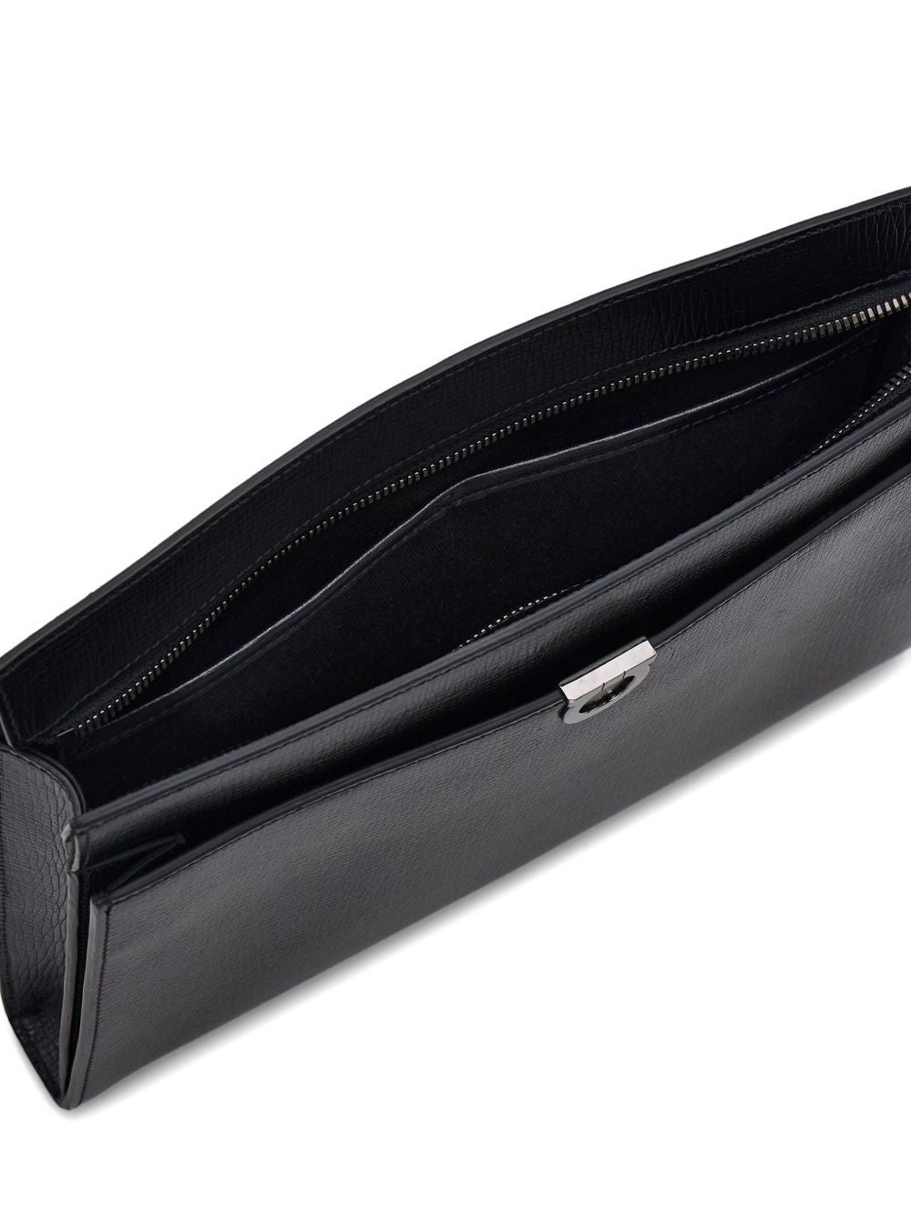 Ferragamo Men Gancini Leather Pouch