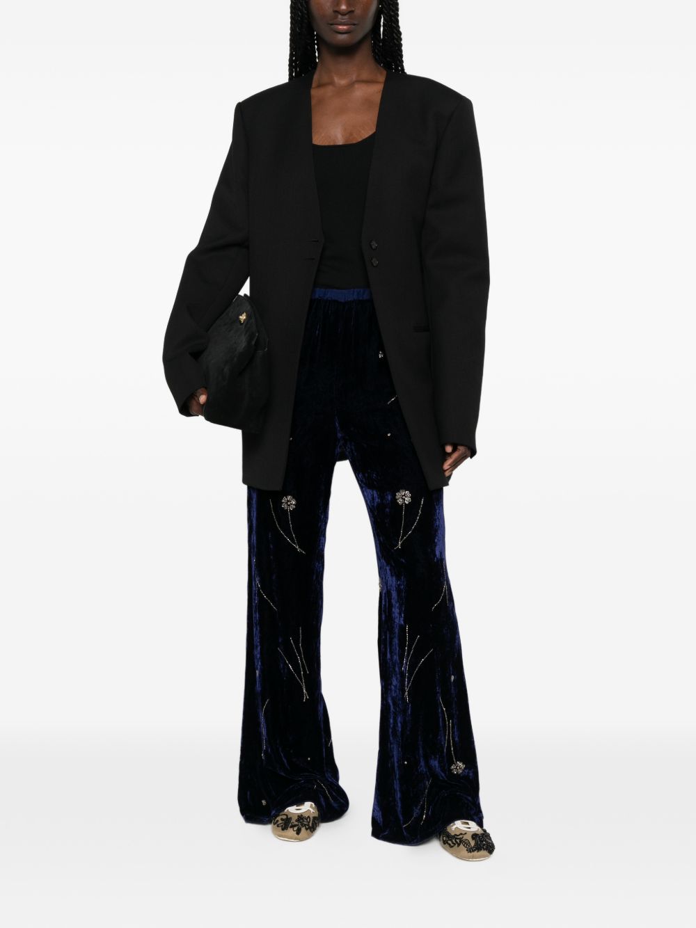 Forte Forte Women Embroidered Velvet Trousers