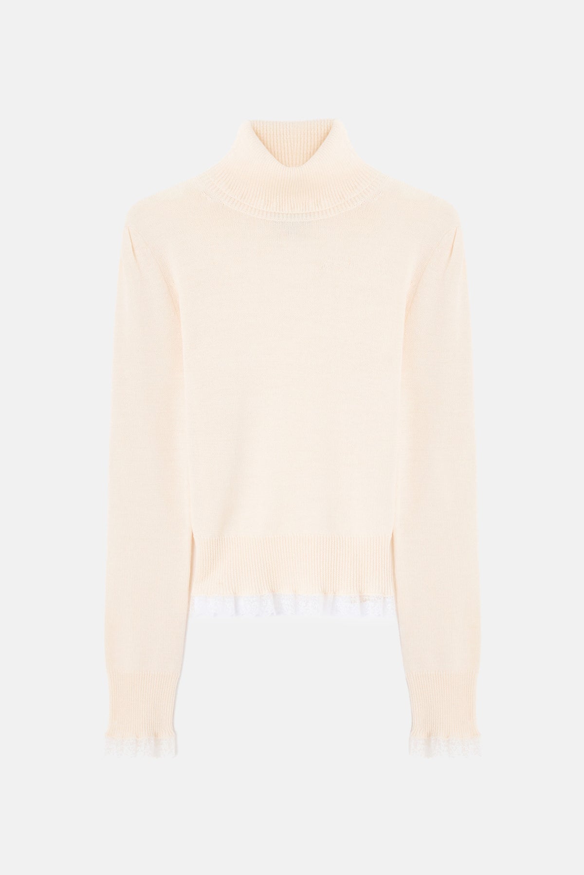 Ganni Women Merino Turtleneck W Lace Details GANNI