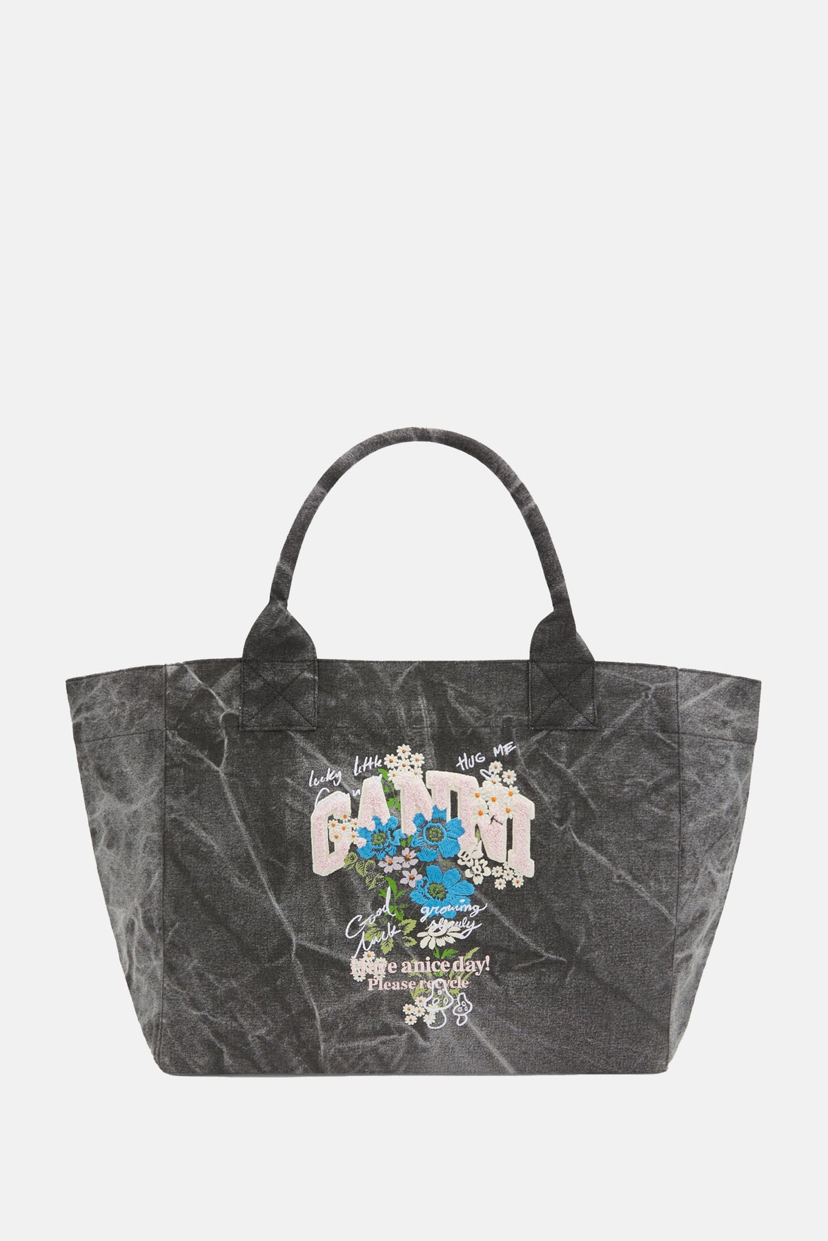 Ganni Women Medium Trapeze Easy Shopper Flower Print GANNI