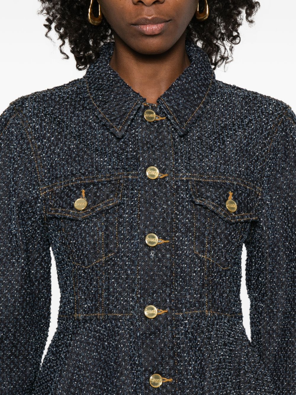 Ganni Women Denim Cotton Jacket GANNI