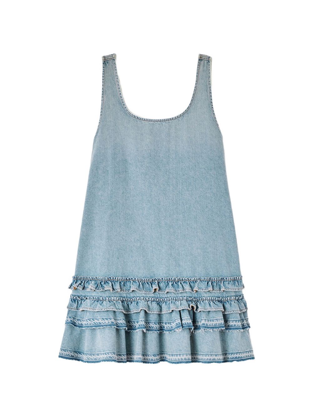 Ganni Women Organic Cotton Denim Mini Dress GANNI