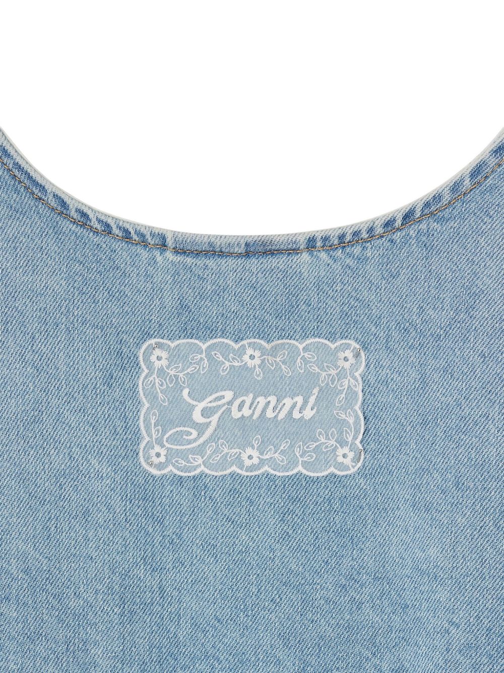 Ganni Women Organic Cotton Denim Mini Dress GANNI