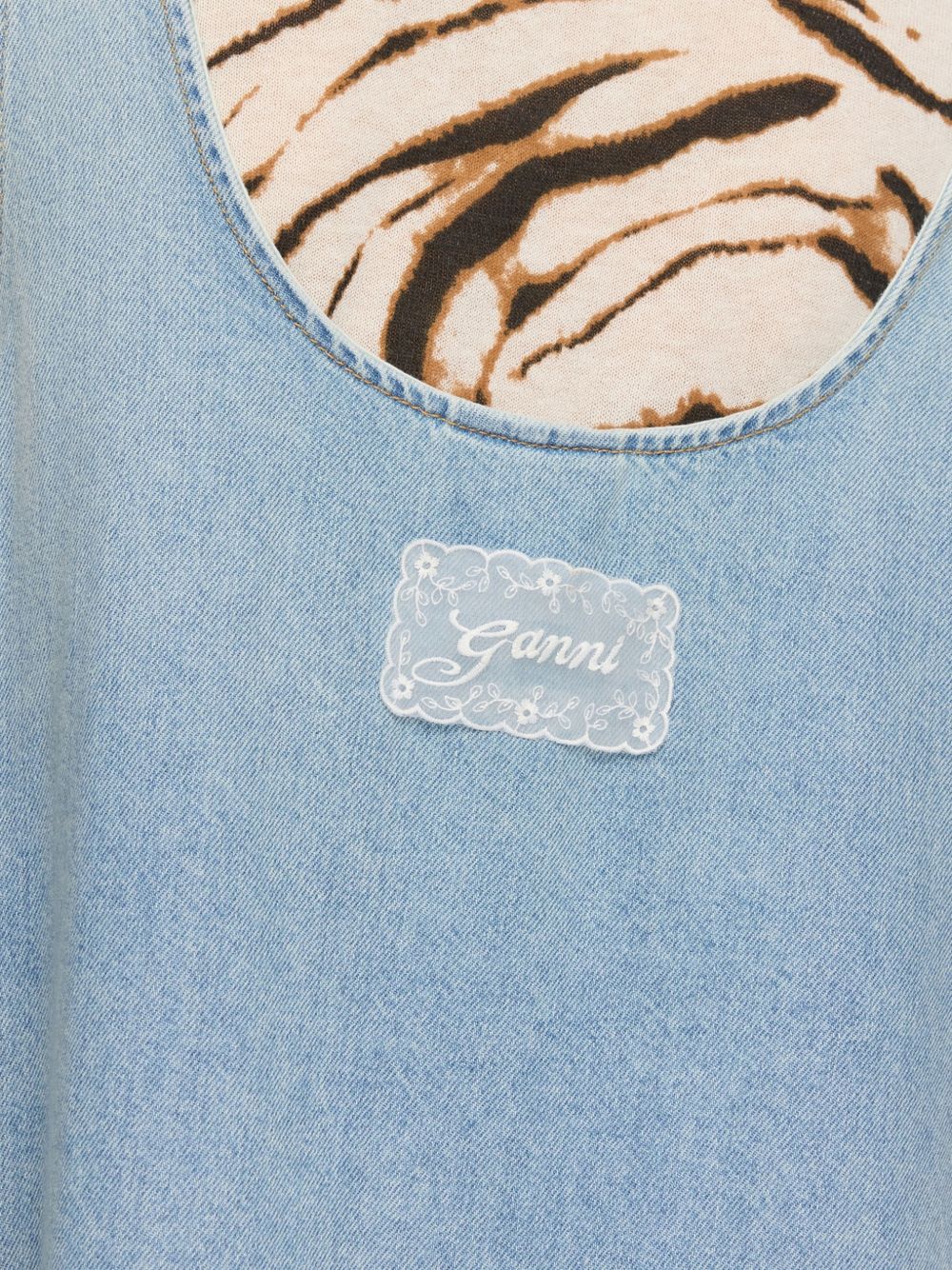 Ganni Women Organic Cotton Denim Mini Dress GANNI