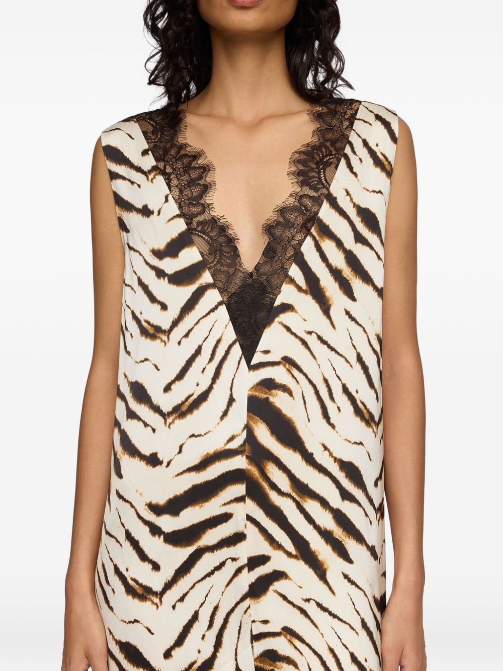 Ganni Women Zebra Print Midi Dress GANNI