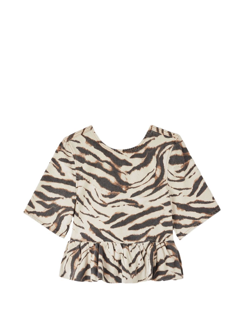 Ganni Women Zebra Print Organic Cotton Top GANNI
