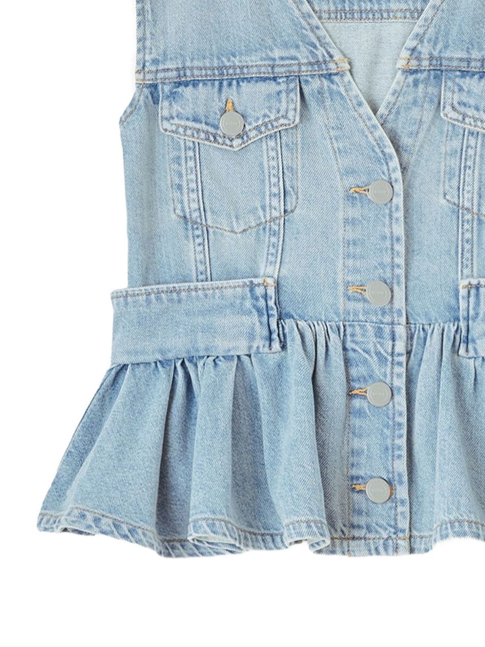 Ganni Women Denim Peplum Top GANNI