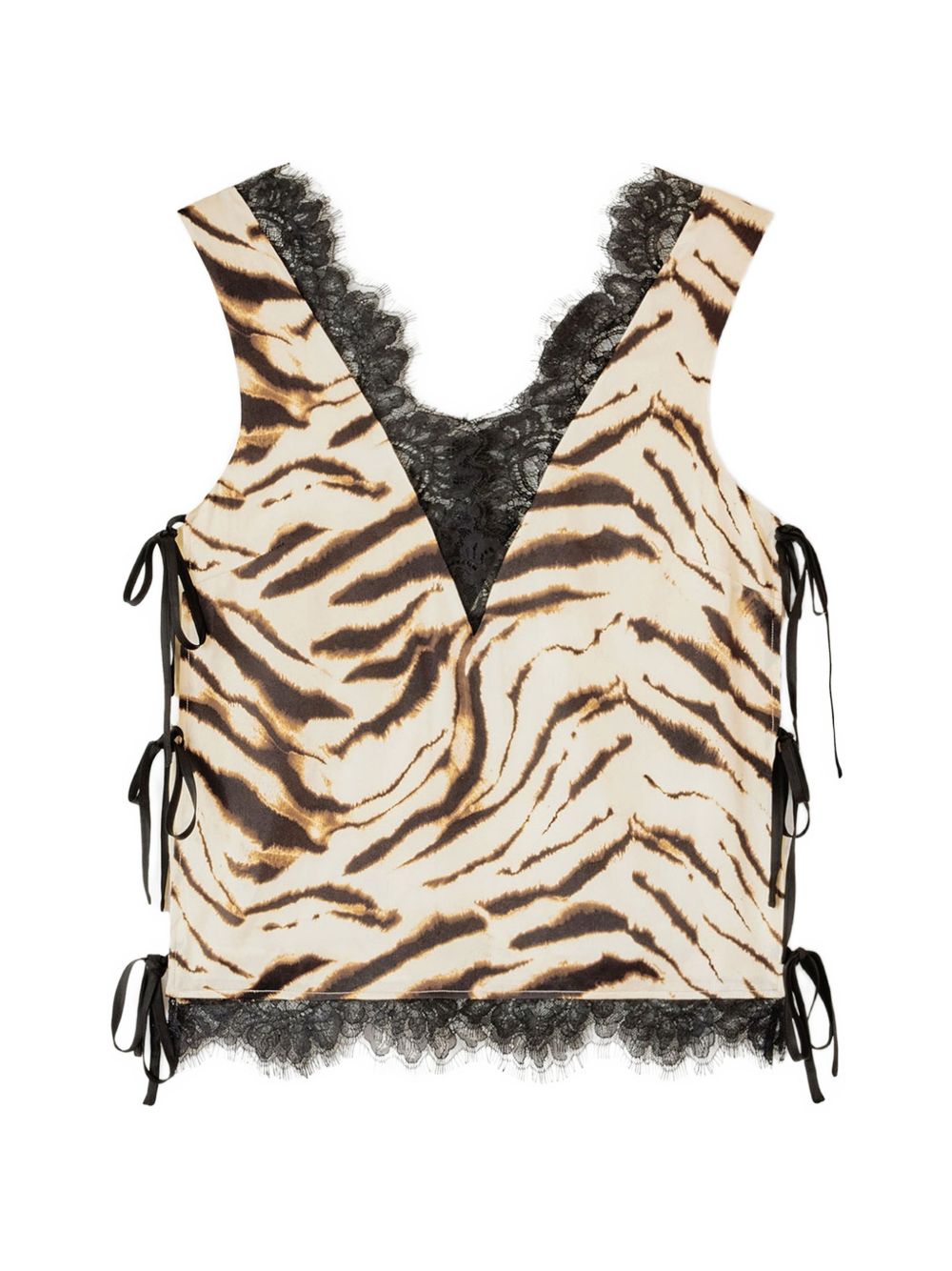 Ganni Women Zevra Print V-Necked Top GANNI