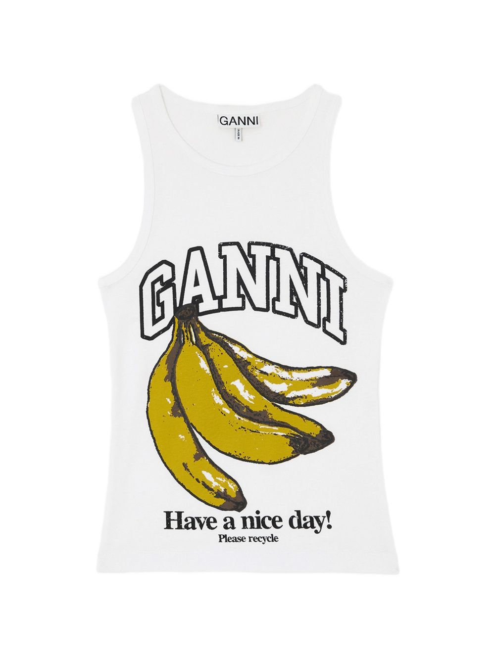 Ganni Women Printed Cotton Tank Top GANNI