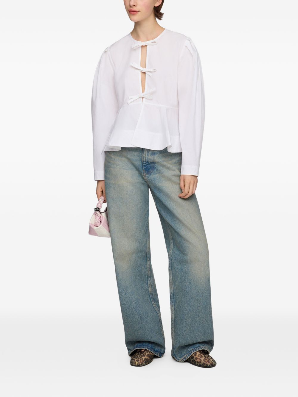 Ganni Women Organic Cotton Blouse GANNI